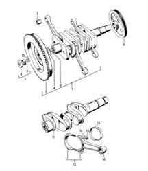 Crankshaft (Model: 1100, 1300, 1300 S, 1300 A, 1500, 1500 S) 356, 356A 1950-1959
