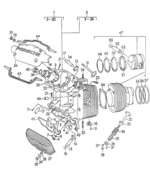 Cylinder head / Cylinder with piston (Model: CARRERA 1600 GS/GT)  356, 356A 1950-1959