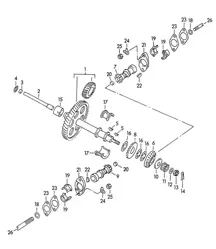 Aandrijfmechanisme voor klepbediening / M 90 501 >> 91 000 (Model: CARRERA 1500 GS/GT) 356, 356A 1950-1959