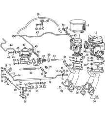 Vergaser / SOLEX 32PBJ / SOLEX 40PJCB / Und Kraftstoffversorgungsleitung 356A 1955-1959