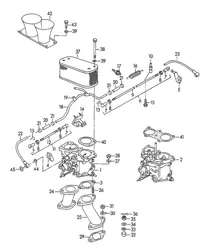 Vergaser / SOLEX 40 P II / SOLEX 40 P II-4 / und Kraftstoffzuleitung M 90 501 >> 91 000 (Modell: CARRERA, 1500 GS/GT) 356, 356A 1950-1959