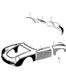 Revestimiento exterior / Guardabarros TRASERO (Modelo: CABRIO) 356 / 356A 1950-1959