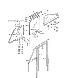 Cristal de ventana lateral / Cristal de puerta (Modelo: CARRERA, COUPE, GRAN TURISMO) 356 / 356A 1950-1959
