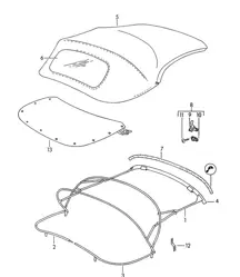 Convertible top / Convertible top covering (Model:  SPEEDSTER) 356 / 356A 1950-1959