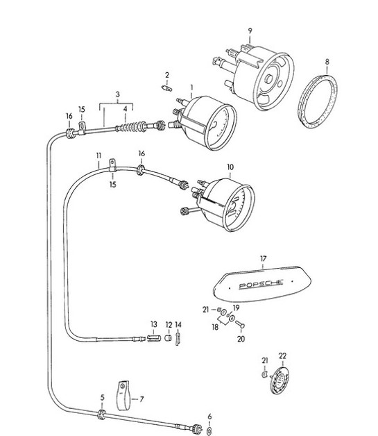 Diagram 906-005 Porsche 911/912 1965- 08/1968 SWB Équipement électrique