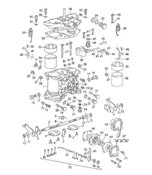化油器 SOLEX-40 PII-4/44 PII-4 的单个零件（型号：1600 S90/SC、CARRERA、587/1 692/3A）356B / 356C 1960-1965