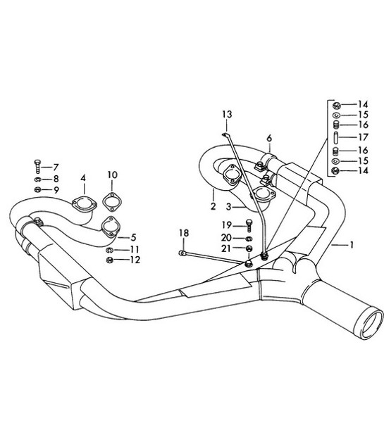 Diagram 202-007 Porsche 997 GT3 2007>> Sistema di alimentazione, sistema di scarico