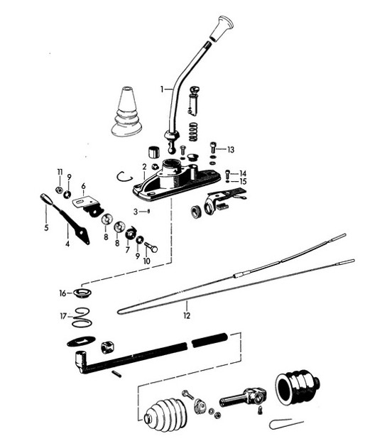 Diagram 701-005 Porsche Cayenne 3.0L Diesel 2007>> Hand Lever System, Pedal Cluster 