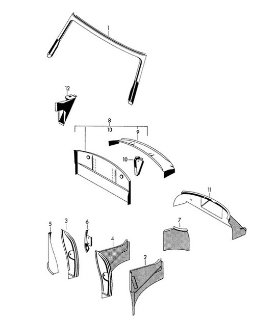 Diagram 801-020 Porsche 356（1950-1965）  车身