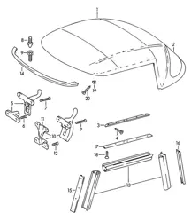 Convertible top / Accessories (Model: ROADSTER) 356B / 356C 1960-65