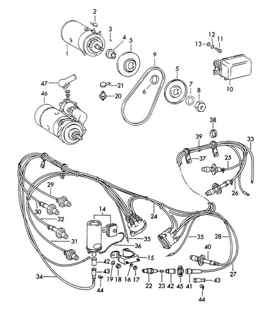 Diagram 901-003 Porsche 996 (911) (1997-2005) Materiale elettrico