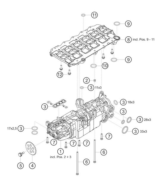 Diagram 1.1-11 Porsche 卡宴 Turbo / Turbo S 4.8L 2007>> 引擎