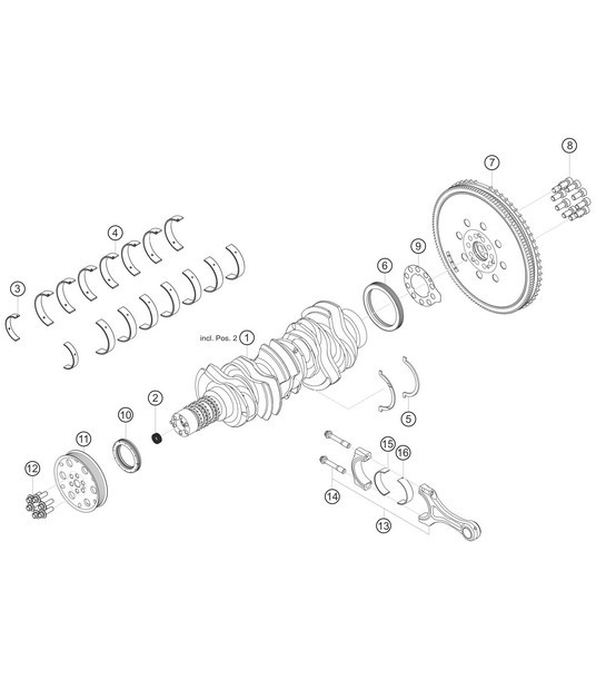 Diagram 1.1-03 Porsche 991 (911) MK1 2012-2016 Engine