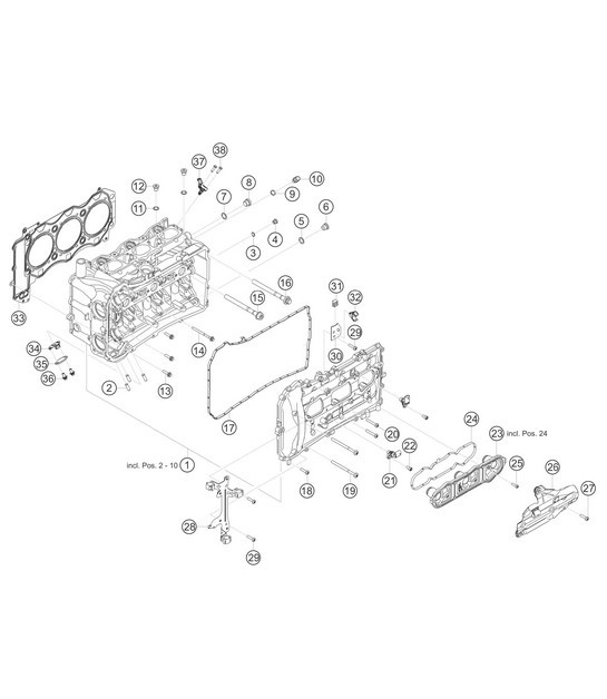 Diagram 1.1-06 Porsche Cayman S 718 2.5L PDK (350Bhp) Engine