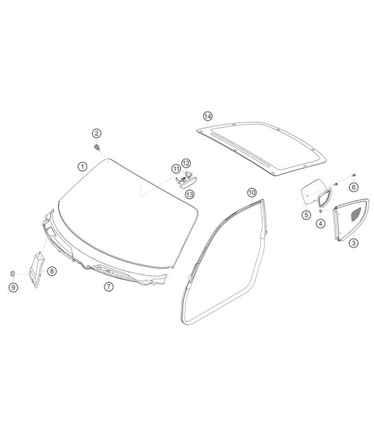 Diagram 8.8-23 Porsche Cayman 987C/981C (2005-2016) Carrozzeria