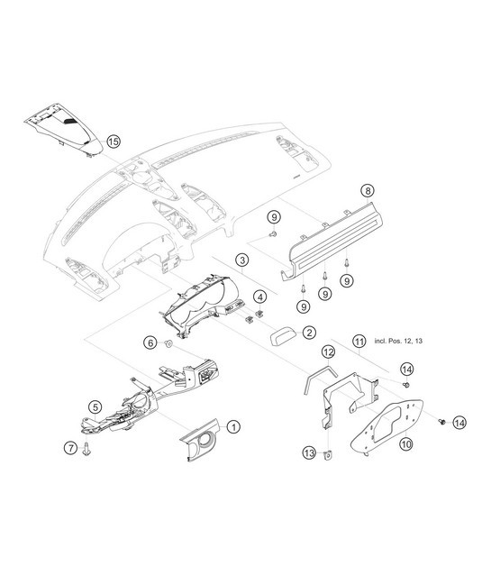 Diagram 8.8-26 Porsche Cayman 2.7L 987C 2006-08 Karosserie