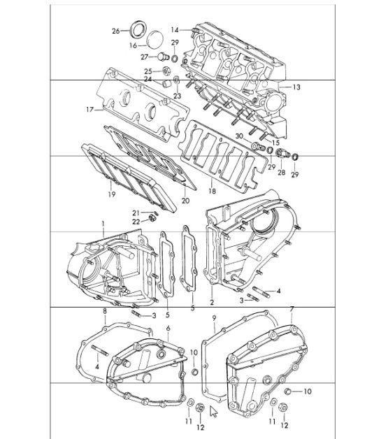 Diagram 103-10 Porsche Boxster 986/987/981 (1997-2016) Motore