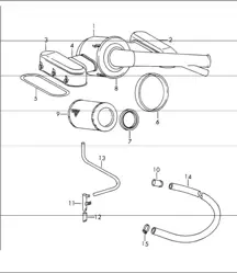 air cleaner system for - SOLEX 40 PI-1 - carburettor for 911 UPTO 1968