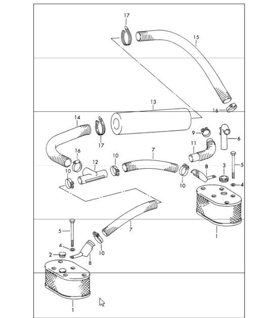 Diagram 106-15 Porsche 996 (911) (1997-2005) Engine