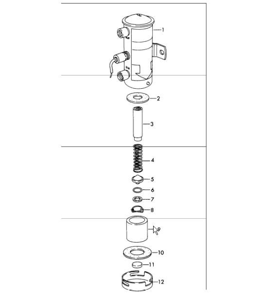 Diagram 201-04 Porsche Cayenne S V8 4.8L Petrol 400HP Fuel System, Exhaust System