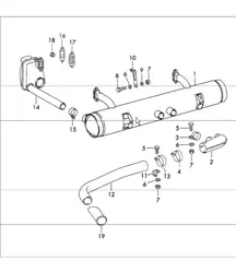 exhaust system not for (D) + (S) for 912 1965-69