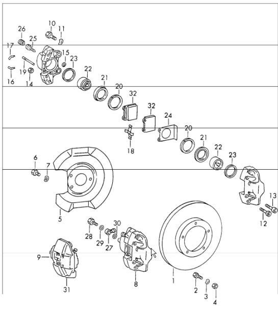 Diagram 602-05 Porsche 997 (911) MK1 2005-2008 Wheels, Brakes