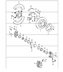 Frein à disque arrière 911 JUSQU'À 1968