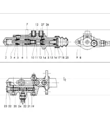 brake master cylinder $ 19,05 with warning function single parts for Left Hand-Drive cars 911 T/E/S and 912 1969