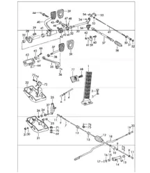 pédales pour voitures à conduite à gauche avec transmission manuelle 911 1965-69