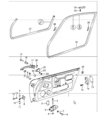 portes avec éléments de montage 911 1965-69