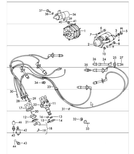 Diagram 901-00 Porsche Cayenne Turbo / Turbo S 4.8L 2007>> Materiale elettrico