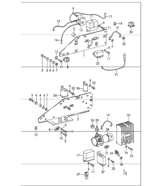 Diagram 901-10 Porsche 997 Carrera 2 3.6L 2005>> Electrical equipment