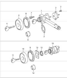 steering lock, ignition starter switch 911 1965-69 steering lock, ignition starter switch 911 1965-69