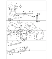 Fuel system lines with fuel pump front for 911 UPTO 1971