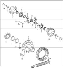Differential for manual transmission TYP 915 and sportomatic TYP 925 with armature 911 1970-73 Differential for manual transmission TYP 915 and sportomatic TYP 925 with armature 911 1970-73