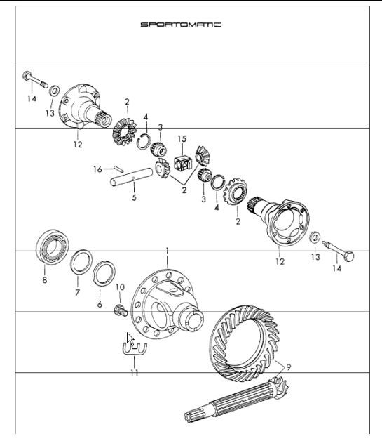 Diagram 305-10 Porsche 993 (911) TURBO 1994-96 Transmission