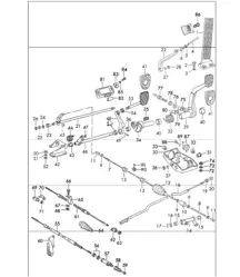Pedals for RIGHT-HAND DRIVE cars with manual transmission 911 1970-73