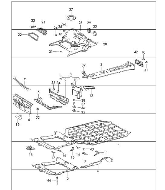 Diagram 801-10 Porsche Cayman 987C/981C（2005-2016 年）  车身