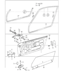 Portes avec éléments de montage 911 1970-73