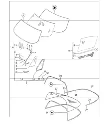 Window glazing windscreen 911 1970-73 TARGA