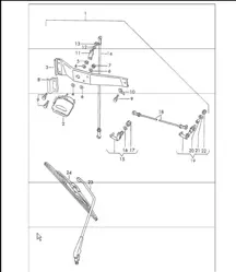 Rear window wiper for Right-Hand Drive cars 911 1970-73