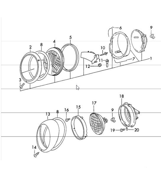 Diagram 905-00 Porsche 991 Targa 4 3.0L (370 Bhp) Electrical equipment