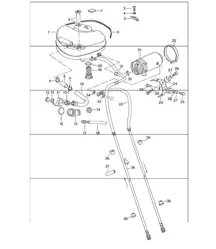 Fuel system front for cars with aluminium auxil. support 911 1974-77