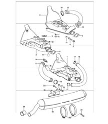 Exhaust system K-JETRONIC 911.83 Cars 1974 ONWARDS Exhaust system K-JETRONIC 911.83 Cars 1974 ONWARDS