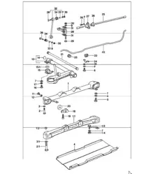 Front axle, stabiliser, steel auxiliary support 911 1974-77
