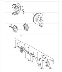 Disc brake front 911 1974-77