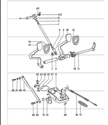 Pedals for cars with brake booster 911 1974-77