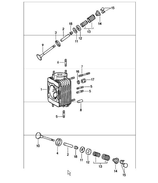 Diagram 103-00 Porsche 开曼 S 3.4L 987C 2005-08 引擎