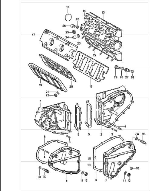 Diagram 103-05 Porsche Cayman S 3.4L 987C 2005-08 Engine