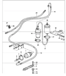 impianto di alimentazione posteriore 911 TURBO 1978-83